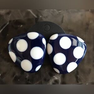 Navy Blue Polka Dot Earrings